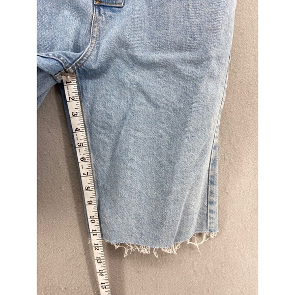 Topman Shorts Mens Sz 28 Slim Cut Off Denim Shorts Raw Hem Pockets Button Fly‎ - Picture 8 of 11